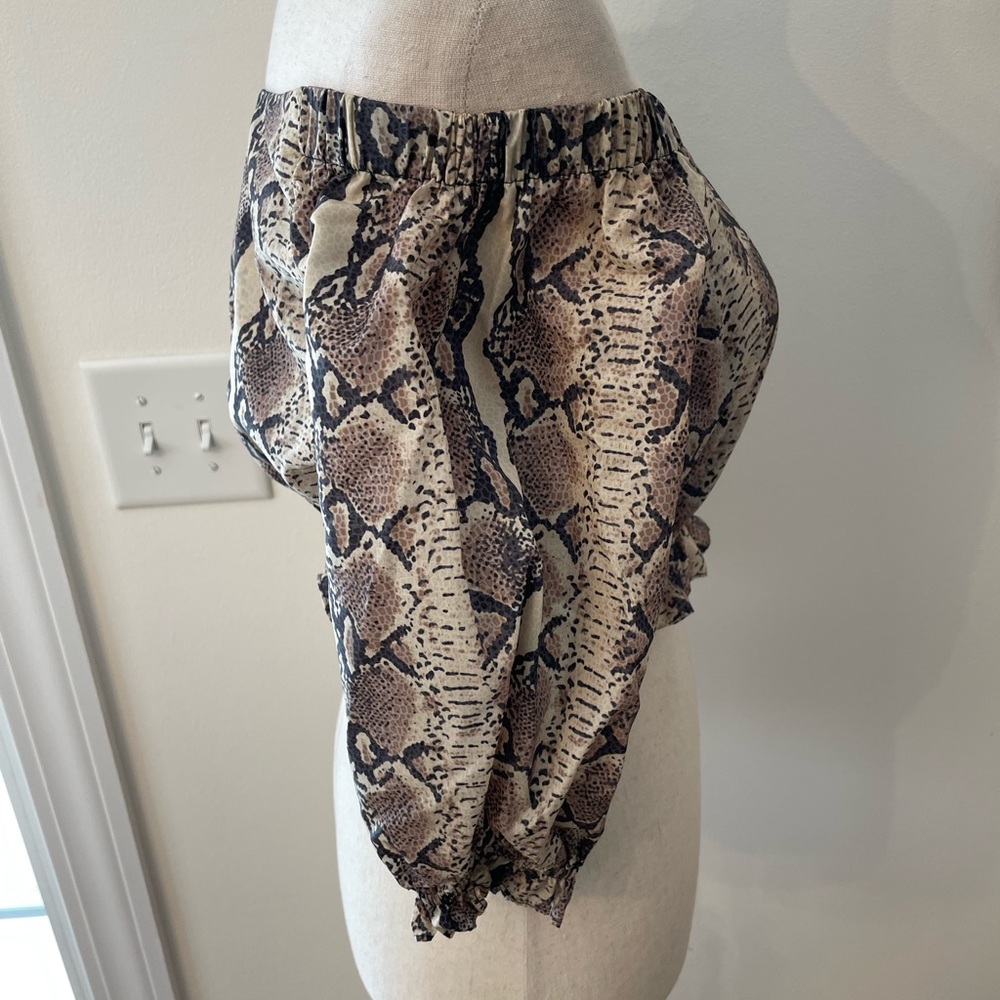 LPA REVOLVE Rara Snakeskin Ruffle Cropped Top - Picture 5 of 14
